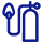A blue electric plug and socket icon with a connected cord.
