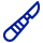 A blue paperclip icon facing downward.