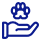 A simple, stylized downtilt arrow in blue.